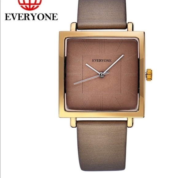 Everyone Women Wrist Watch Antique Bronze Square Leather - Picture 1 of 14